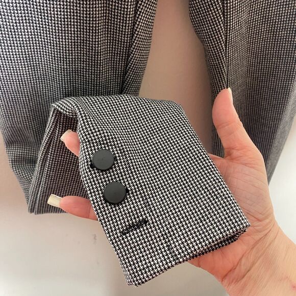 Loft Black White Gray Houndstooth Ankle Button Skinny Stretch Pant Jeggings XXS - Picture 4 of 11